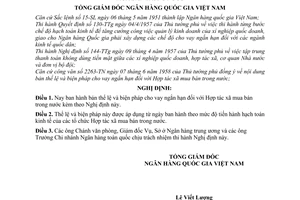Nghị định 80-NgĐ/NH bản thể lệ và biện pháp cho vay ngắn hạn Hợp tác xã mua bán trong nước