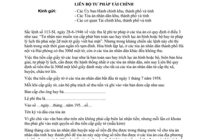 Thông tư 27-TTLB thu tiền cấp phát giấy tờ tòa án nhân dân