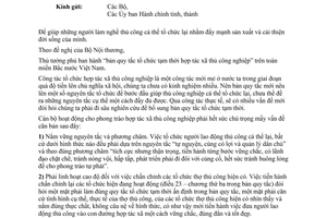 Thông tư 297-TTg bản quy tắc tổ chức tạm thời hợp tác xã thủ công nghiệp