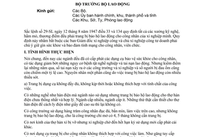 Thông tư 18-LĐTT trang bị bảo hộ lao động