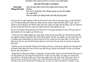 Thông tư 20-LĐ/TCCB trách nhiệm địa phương công tác bổ túc nghề nghiệp công nhân đào tạo thợ mới