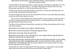 Thông tư 312-TTg hướng dẫn thể lệ miễn đi dân công gia đình quân nhân được tặng thưởng Bảng vàng danh dự Huân chương Kháng chiến