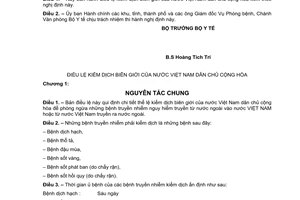 Nghị định 642-BYT/PB điều lệ kiểm dịch biên giới của nước Việt Nam dân chủ cộng hòa