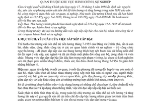 Thông tư 46-NV-CB hướng dẫn sắp xếp cấp bậc cán bộ, nhân viên, công nhân cơ quan khu vực hành chính, sự nghiệp