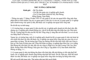 Thông tư 337-TTg phân công quản lý nhà đất xí nghiệp ngoại kiều vắng mặt