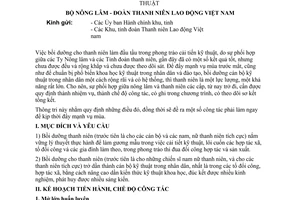 Thông tư 03-TT/LT bồi dưỡng thanh niên làm đầu tầu cải tiến kỹ thuật