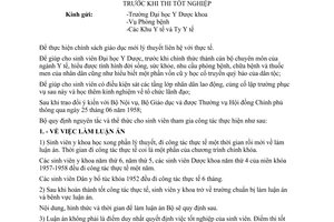 Thông tư 777-YT/TT quy định sinh viên Đại học Y Dược tham gia công tác thực tế trước khi thi tốt nghiệp