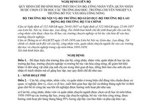 Nghị định 263-NV/LB chế độ sinh hoạt phí cán bộ, công nhân viên,quân nhân được chọn cử đi học đại học,trường chuyên nghiệp và bổ túc văn hóa công nông