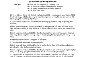 Thông tư 4864-BNT/HQ cấp giấy phép xuất nhập hàng