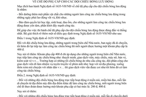 Thông tư 1636-VH/TC chế độ phụ cấp đội chiếu bóng lưu động hướng dẫn Nghị định 1635-VH/NĐ