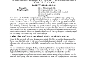 Thông tư 29-LĐ/TT quy định tạm thời chế độ học nghề