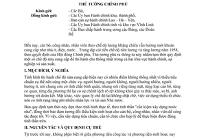 Thông tư 529-TTg quy định tạm thời chế độ nửa cung cấp hiện nay