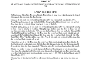 Thông tư 535-TTg lãnh đạo bầu cử Hội đồng nhân dân Ủy ban Hành chính các cấp