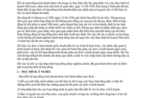 Thông tư 154-BTN/QLHC áp dụng điều lệ tạm thời hợp đồng kinh doanh