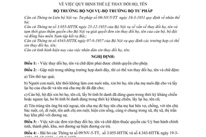 Nghị định 484-NĐ/LB quy định thể lệ thay đổi họ, tên