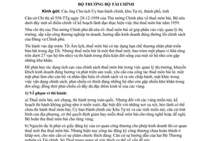 Thông tư 126-TC/TT/ST thi hành thuế môn bài 1959