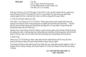 Thông tư 3028-CB/LTC chế độ quân nhân chuyển ngành