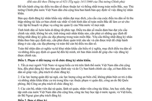 Quy định 298-TTg đăng ký nhân khẩu toàn miền Bắc năm 1959