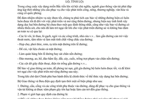Thông tư 17-PC quy định tạm thời xây dựng hai bên đường bộ (quốc lộ, liên tỉnh lộ, tỉnh lộ)