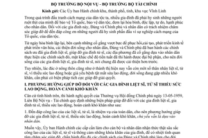 Thông tư 50-TT/LB chăm sóc giúp đỡ gia đình liệt sĩ, tử sĩ