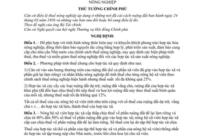 Nghị định 375-TTg quy định việc tính thuế nông nghiệp đối với các hợp tác xã sản xuất nông nghiệp