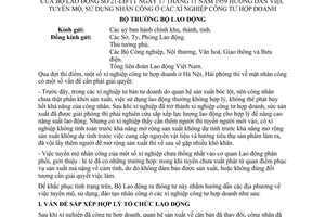 Thông tư 21-LĐ/TT tuyển mộ sử dụng nhân công xí nghiệp công tư hợp doanh