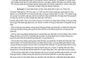 Thông tư 54-NV/TB Quy định chế độ ưu đãi cán bộ chiến sĩ Công an nhân dân vũ trang bị thương hy sinh từ trần phục viên chuyển ngành gia đình anh em