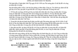 Thông tư 20-TKV áp dụng chế độ gửi thư đi xe lửa qua phà bến Công an nhân dân vũ trang