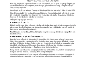 Thông tư 013-TTg chế độ trợ cấp cán bộ công nhân viên chức thôi việc già yếu mất sức lao động