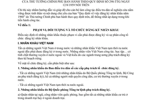 Thông tư 28-VP/DS hướng dẫn thi hành bản quy định đăng ký nhân khẩu năm 1960
