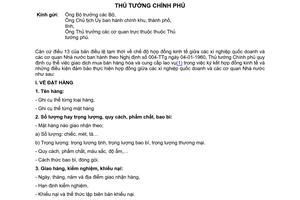 Thông tư 032-TTg quy định giao dịch mua bán hàng hóa cung cấp lao vụ ký kết hợp đồng kinh tế giữa xí nghiệp quốc doanh cơ quan Nhà nước