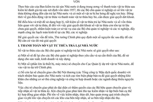 Thông tư 042-TTg giải quyết vật tư thừa sau kiểm kê đánh giá tài sản xét định vốn