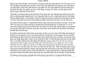 Thông tư 75-TTg mở rộng diện cấp phát vốn kiến thiết cơ bản theo khối lượng công trình