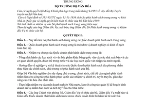 Quyết định 501-VH/TC đổi tên Sở Phát hành sách trung ương ra Quốc doanh phát hành sách trung ương