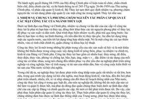 Thông tư 14-TT/TL phân cấp quản lý mặt công tác Ngành Thủy lợi