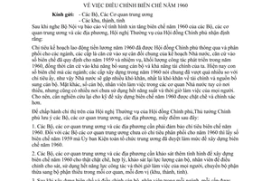 Chỉ thị 120-TTg điều chỉnh biên chế năm 1960
