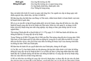 Thông tư 1053-UB/CTK chế độ báo cáo thống kê cung cấp vật tư kỹ thuật