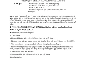 Thông tư 09-BYT/TT hướng dẫn khám xét cán bộ, công nhân, viên chức thôi việc vì ốm đau, già, yếu mất sức lao động