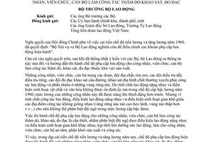 Thông tư 15-LĐ/TT chế độ phụ cấp lưu động công nhân viên chức cán bộ công tác thăm dò khảo sát đo đạc