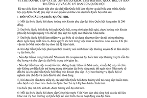 Nghị quyết chế độ phụ cấp và các quyền lợi khác đại biểu Quốc hội, Uỷ ban thường vụ và các Uỷ ban của Quốc hội
