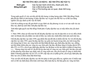 Thông tư 16-LB/TT phụ cấp khu vực