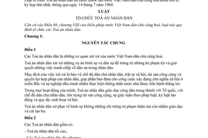 Luật tổ chức Toà án nhân dân 1960 19-LCT