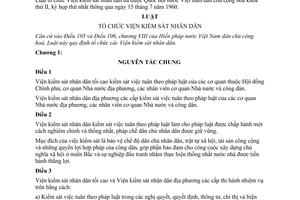 Luật tổ chức Viện kiểm sát nhân dân 1960 20/LCT