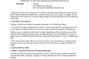 Thông tư 25-TC/HCP/P1 bỏ chế độ xe đạp công cơ quan hướng dẫn Chỉ thị 123-TTg