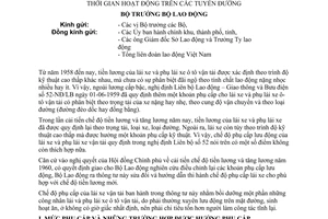 Thông tư 23-LĐ/TT phụ cấp lưu động lái xe ô-tô vận tải hoạt động tuyến đường