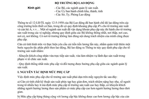 Thông tư 28-TT/LĐ quy định hướng dẫn phụ cấp tổ trưởng sản xuất