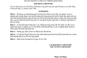 Nghị định 43-CP điều lệ tạm thời lập kế hoạch, hạch toán và thống kê giá thành và phí lưu thông hàng hóa