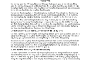 Thông tư 21-LB/YT/CN/TT thống nhất quản lý bệnh viện mỏ than khu Hồng Quảng về Bộ Y tế