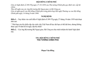 Nghị định 53-CP thời hạn của hộ chiếu cấp cho sinh viên Việt Nam đi học dài hạn