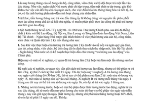 Thông tư 383/TT/LB trả lương cán bộ công nhân viên bộ đội làm hai kỳ